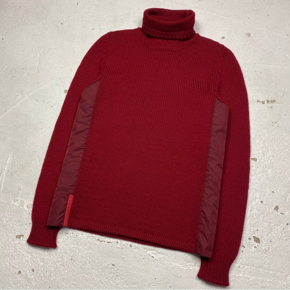 Prada Wool Red Burgundy Turtleneck Sweater - Fall, Winter, Authentic, 100%